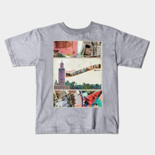 Greetings from Marrakesh in Morocco Vintage style retro souvenir Kids T-Shirt